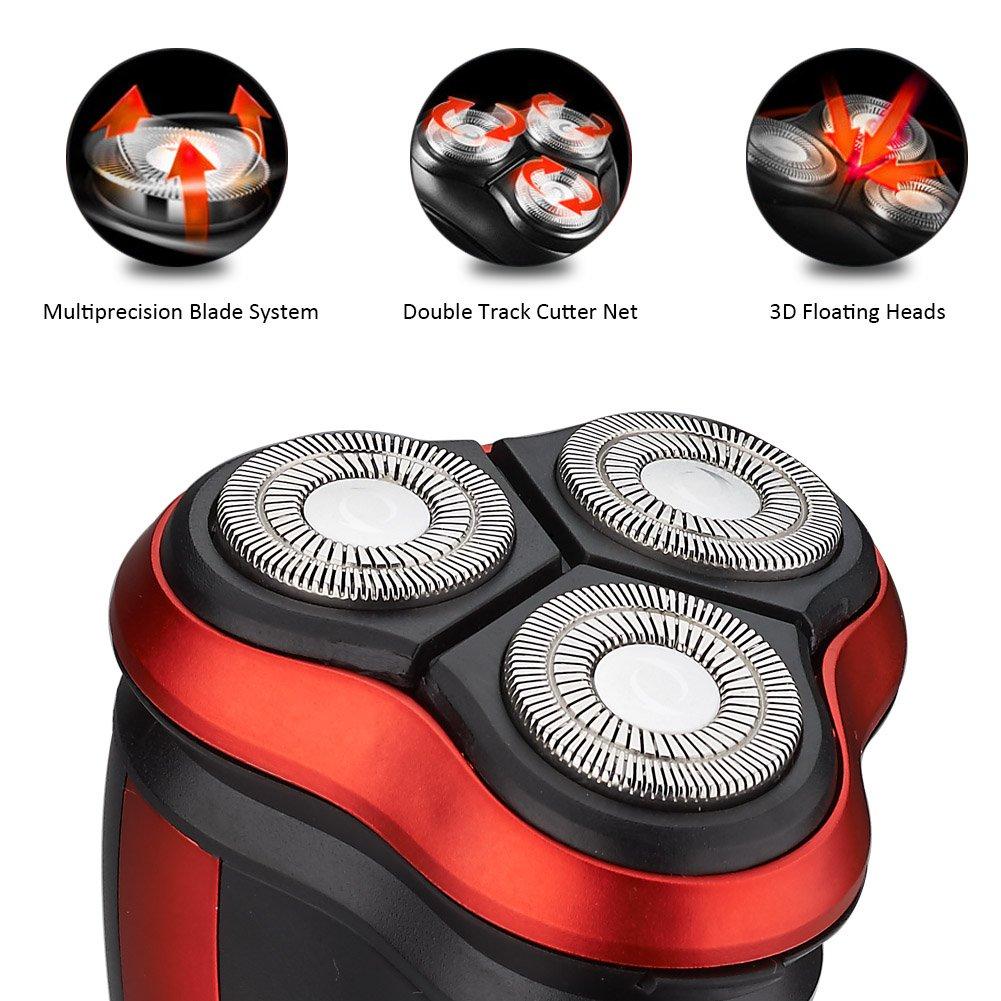 Rotary Electric Shaver — Men's Wet & Dry Rechargeable Electric Shaver, Black