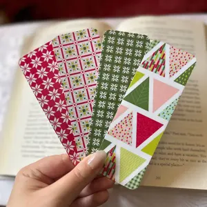 Christmas Bookmark | Festive Bookmark | Quilt Bookmark | Holiday Bookmarks | Laminated | Gift for Book Lover | Handmade Bookmark | Gift for Her | Holiday Quilted Bookmark | Cozy Christmas Bookmark | Geography Bookmark | cute bookmarks