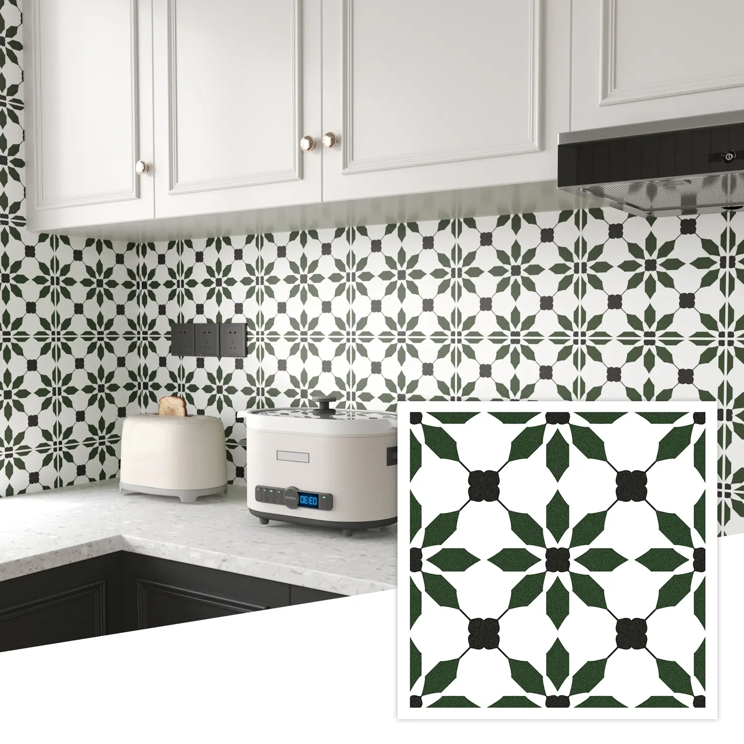 Jeedeson Peel-and-Stick PVC Vinyl Backsplash Tiles Wallpaper - Wear-Resistant, Dirt-Resistant, Heat-Insulating, Renter-Friendly, Affordable Home Improvement Building Supplies