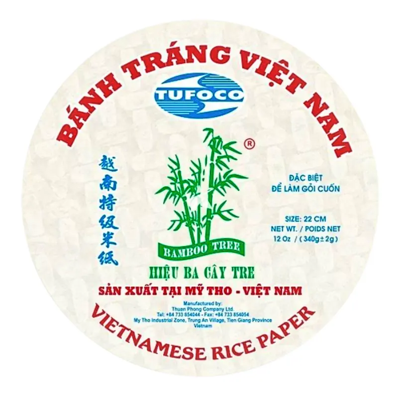 Bamboo Tree Tapioca & Rice Paper Rolls - 22 cm, 12 oz, Ambient Pantry Food, Contains Rice & Salt