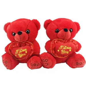 Valentine's Day Gift Couple Hugging Bear Red Doll Plush Toy Little Bear Stuffed Animal