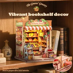 CUTEBEE The Greens’ Grocery DIY 3D Dollhouse Kit  Miniature Wooden Black Friday Gift Tiny House Book Nook Handmade Creative Room Decor for Teens Adults Holiday Christmas Gift - Playhouse