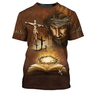Jesus Christ T-shirt Men Women Short Sleeve O-neck T Shirts 3D Printed Pattern USA Flag Worship Chapel Clothes Pullover Top Tee Menswear