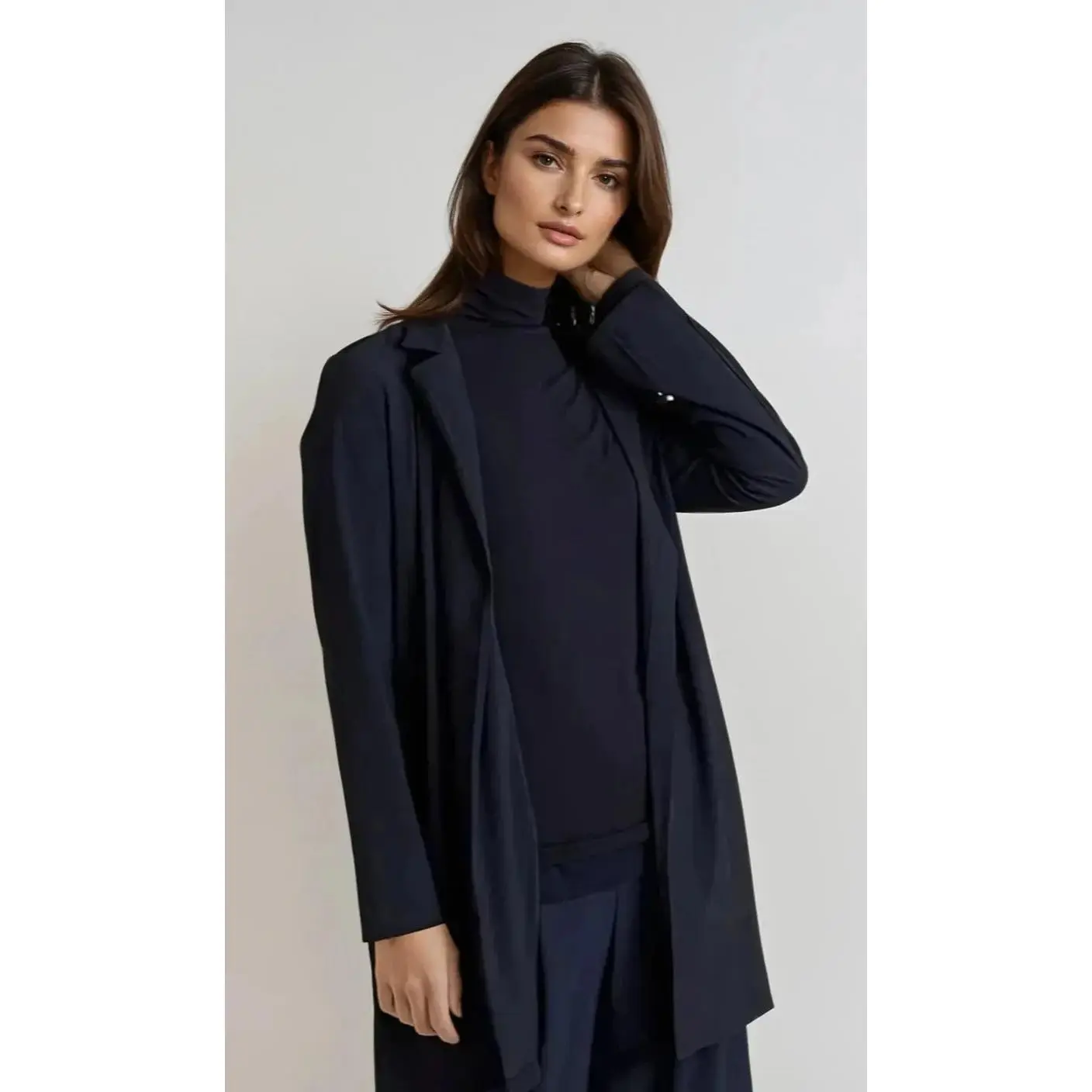 Women's Buki Essentials 4-Piece Casual Travel Capsule Clothing Set - Longsleeves Blouse, Skinny Straight Pants, Light Duster, Breathable Tee, Skirt, Comfortable Fabric Womenswear Set, Travel Capsule Set, Sleek
