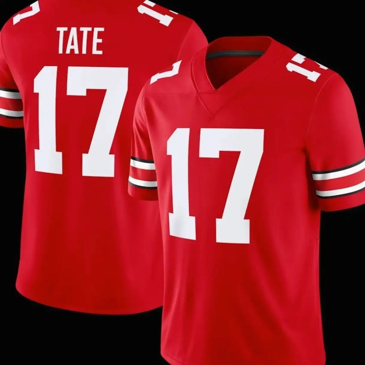 Unisex Football 17 Tate Ohio State Buckeyes College Team Game Jersey - Scarlet