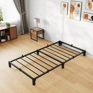Heavy Duty Metal Platform Bed Frame Reinforced Iron Slats & Legs,– Twin & Queen Size, 6 Inch Height, Reinforced Iron Slats & Legs, 800 lbs Capacity, Noise Free, Tool-Complimentary Installation, No Box Season Needed, Sturdy Mattress Foundation