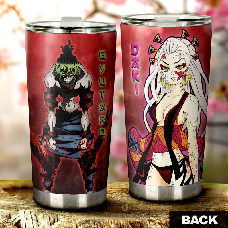 [SALE UP TO 39%] Gyutaro & Daki Demon Slayer Tumbler, Double-Wall Anime Cup for Otaku Fans, Kimetsu no Yaiba Manga Style Stainless Drinkware, Stylish Collector Gift, Cool Travel Mug for Anime Lovers