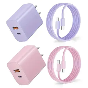 JOZASHON for iPhone 15/16 20W Dual Port Fast Charger Block with 6FT Cable for iPhone 15/16 Series iPad Samsung & More Smartphone Electronic Cellphone Charging Lightning