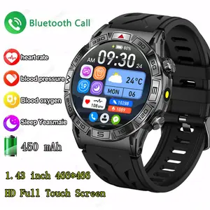 1.43 Inch Smart Watch Amoled Bluetooth-compatible 5.3, 450mah Large Capacity, High Voltage, Pedometer, Heart Rate Tracking, Men's Smartwatch