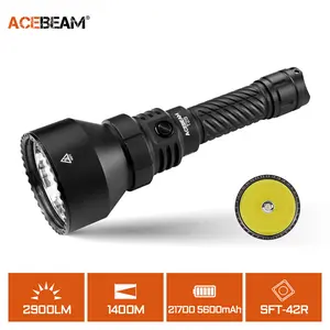 ACEBEAM T29 Long Range Hunting Flashlight with 1531 Yards Throw, 2900 High Lumens Flashlight Rechargeable, Dual Switch Tactical Flashlight, Super Bright LED Flashlight for Emergency, Camping, Hunting