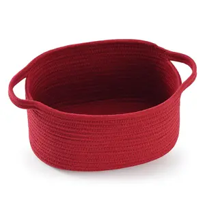 Small Woven Basket with Gift Bags and Ribbons,Empty Small Rope Basket for Storage,Rope Baskets for Baby Showers,12"X 8" X 5" Baby Toy Baskets with Handles