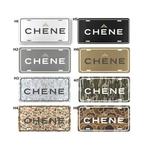 Chene Aluminum License Plate - Premium Outdoor Car Tag - Black, White, Gray & Camo Options - Durable Truck SUV Off-Road Decor - Gift for Men & Women