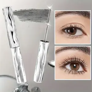 Waterproof Quick-Dry Lash Mascara, Upgrade Version 3D Curl Metal Rod, Ultra-Long Fiber, Waterproof No Smudge, Lasts All Day