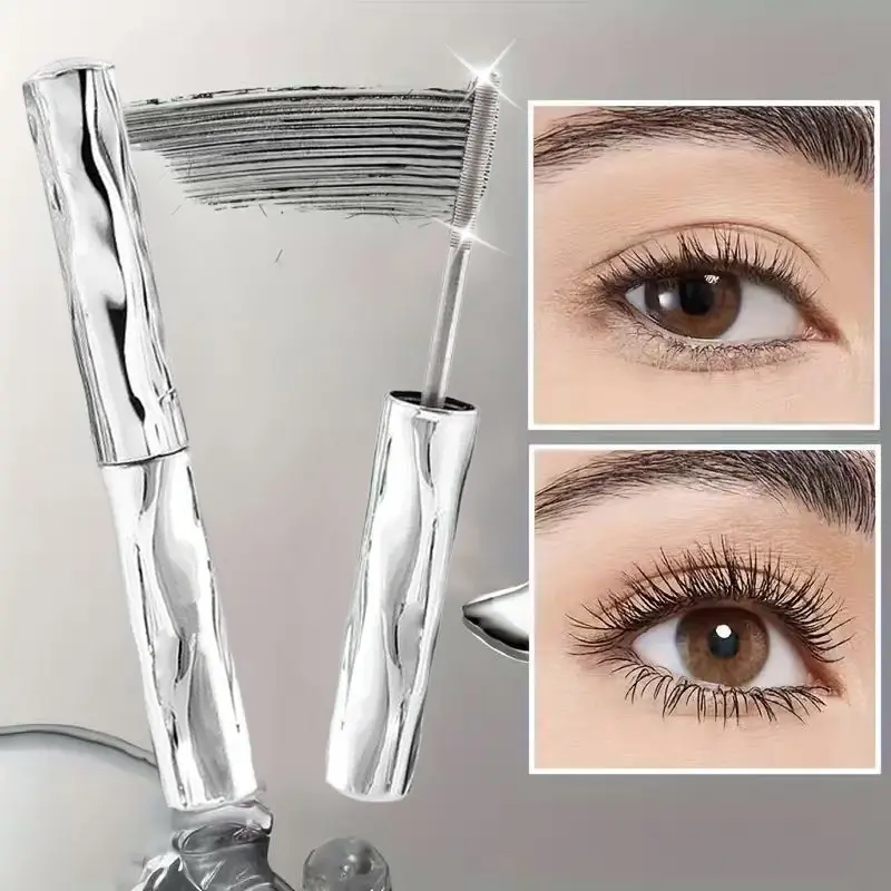 Waterproof Quick-Dry Lash Mascara, Upgrade Version 3D Curl Metal Rod, Ultra-Long Fiber, Mascara Lengthening, Waterproof No Smudge, Lasts All Day, Long Lasting Mascara, Longwear Mascara