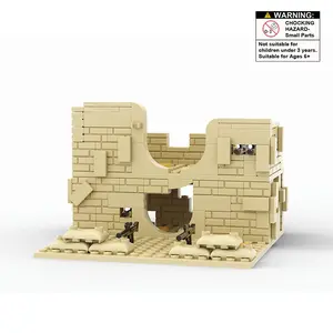 Desert Series Military Base Hidden Ruins Guard Battery, Compatible with Lego, Small Particle Building Blocks Toy, Stem Education