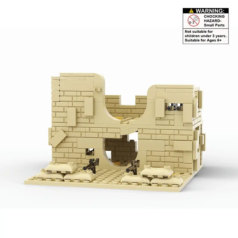 Desert Series Military Base Hidden Ruins Guard Battery, Compatible with Lego, Small Particle Building Blocks Toy, Stem Education, Creative Building Block
