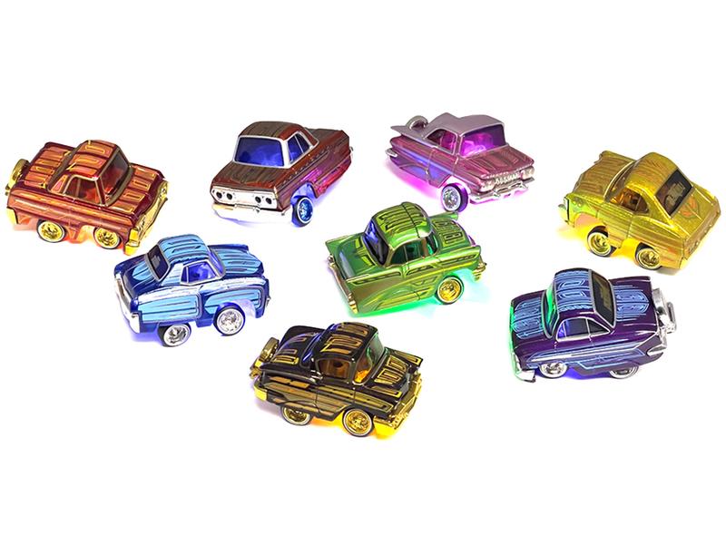 "Lowriders Show Glow" Series 1 Set of 8 Pieces die cast model cars by CarTuned