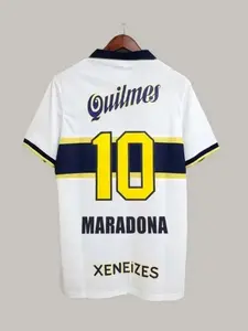 Vintage No 10 Football Jersey, Blue Striped Men's Soccer T-Shirt, Retro Xeneizes Inspired Viewing Top, Sporty Style
