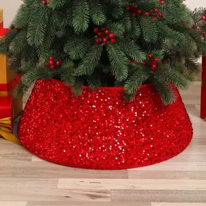 Sequin Christmas Tree Surround Base Decoration, Round Four, Corner Six, Twelve Corners, Festival & Holiday Decor, Home Office Yard Themes