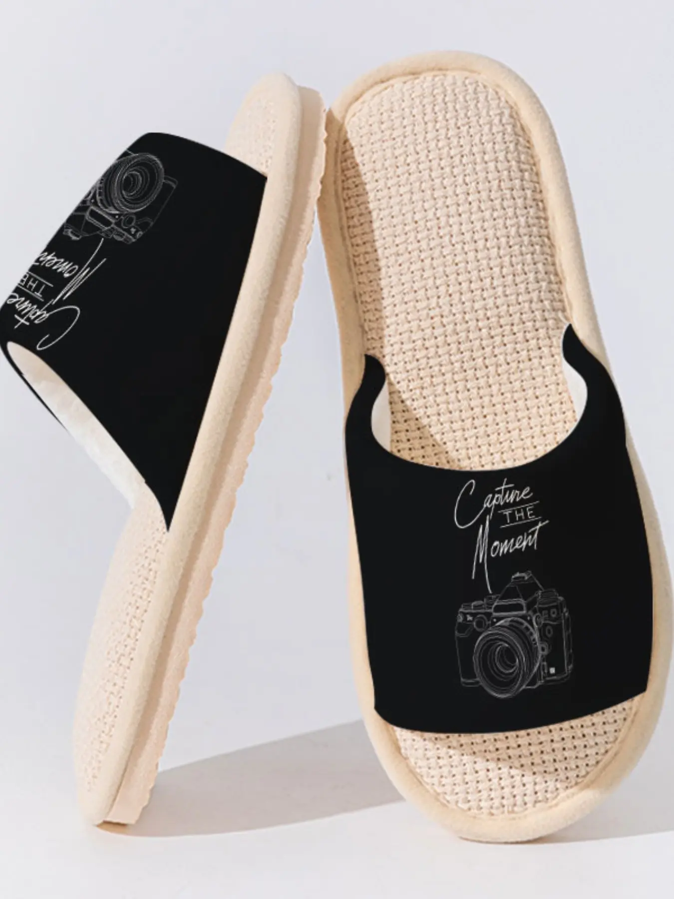 Breathable Linen Slippers for Women & Men, Cartoon Pattern Design, Eva Sole Material, Ideal for Daily Wear, Comfortable Home Footwear