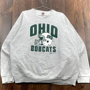 [Sale Up To 55%] - [Free Ship] - Vintage 1990s Ohio University Bobcats College Football Crewneck Sweatshirt