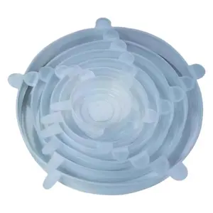 Silicone Food Storage 6-Piece Set Flexible Covers for Bowls & Containers Easy Clean Reusable Stretchable Design Fits Most Kitchen Containers