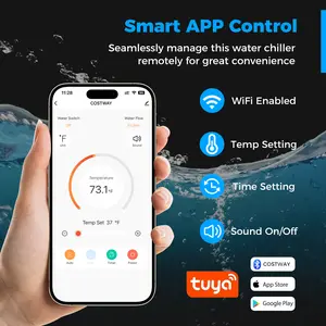 COSTWAY - 4/5 HP Ice Bath Water Chiller for Cold Plunge Tubs with Compressor-Black