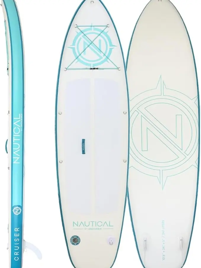 Nautical Inflatable Stand-Up Paddleboard for Adults Portable SUP Board for Fun on The Lake Ocean River with Accessory attachments