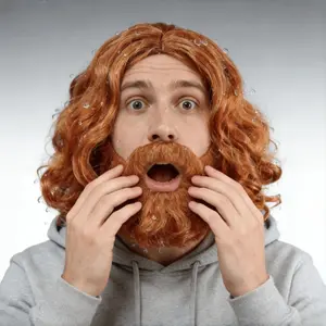 Hair Cap + Beard Set, Realistic Looking Wig Caps & Beards, Perfect for Cosplay Costumes, Daily Use, High-Quality Material