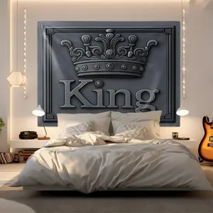 Embossed King Crown Tapestry, Luxury King Wall Hanging, Cool Crown Tapestries, Aesthetic Wall Blanket, Modern Backdrop Decor for Men's Bedroom, Living Room & Dorm