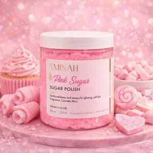 Pink Sugar Hydrating Sugar Scrub for Glowing Soft Skin, Reduces Redness, Exfoliates, and Renews