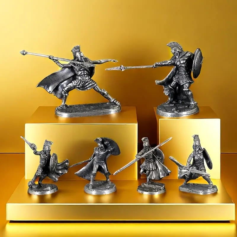 2025 New Retro Solid Metal Material Spartan Warrior Model Desktop Ornament Decor Gift