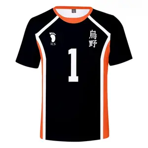 Japanese Volleyball-Themed Retro Jersey |   Orange Lightning Design Cheerleading Outfit |   Anime Sporty Breathable Jacket