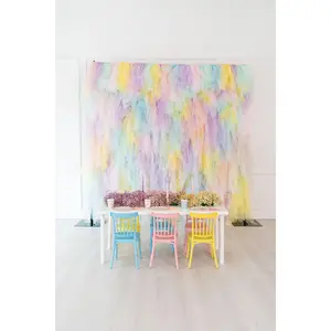 Tulle Fringe Backdrop in Pastel Rainbow