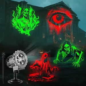 Halloween Projector Lights Outdoor - LED Rotating Skull & Ghost Projection Light,  Halloween Light Projector, Indoor/Outdoor Decor for , Yard, Party, Window & Wall
