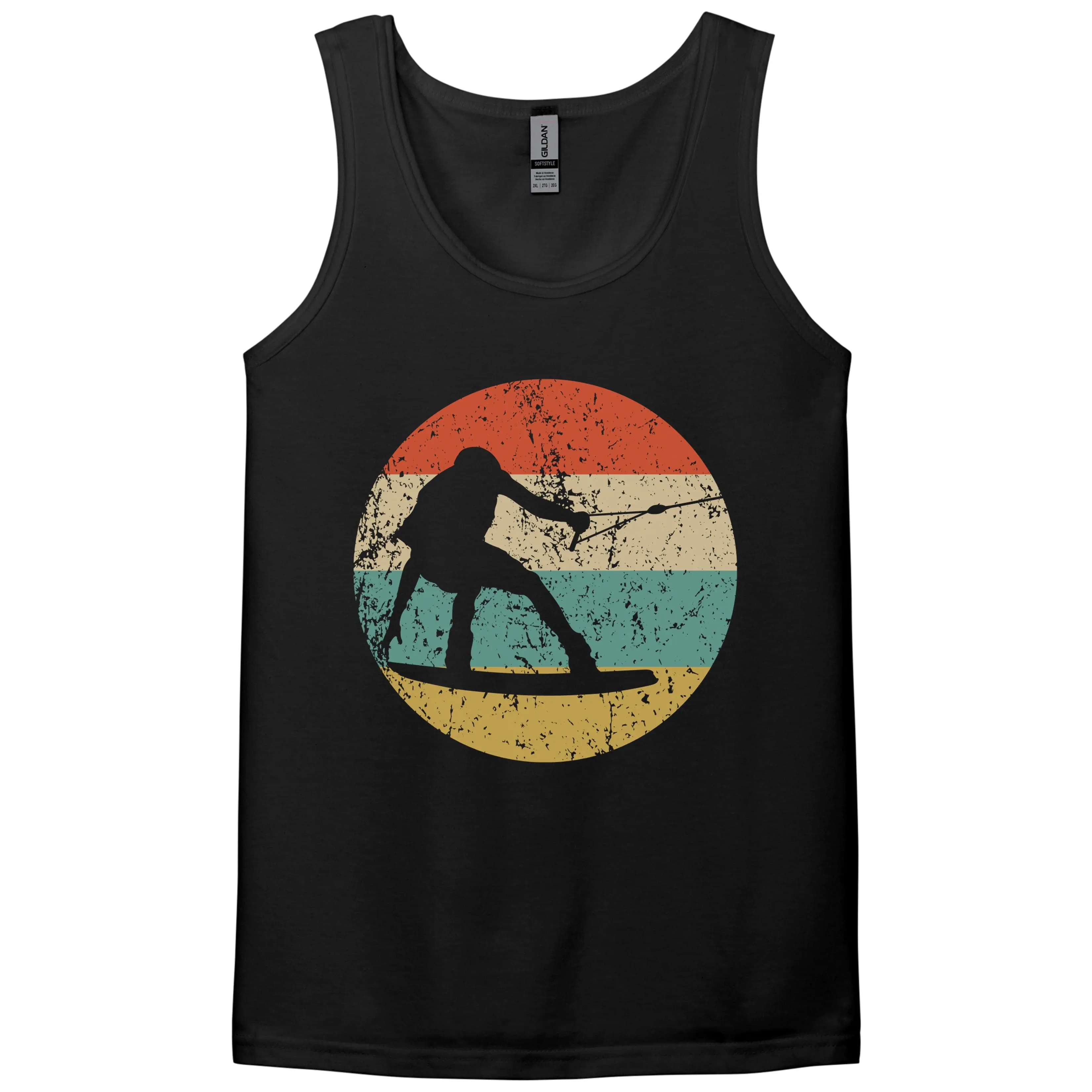 Wakeboarding Tank Top - Wakeboard Tank Top - Wakeboarding Gift - Gift for Wakeboarder - Retro Wakeboarder Icon Sleeveless T-Shirt