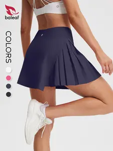 BALEAF Women's Tennis Skirts High Waisted Golf Skorts with Pockets Side Pleated Slit A Line Athletic Pickleball Skirts UPF50+ Sun Protection Tummy Control Lightweight Quick Dry Active Design for Gym Travel Outdoor Casual Daily Multi Purpose Female