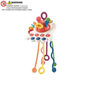 Interactive Sensory Pull Rope Toy Rattle Maracas for Babies 18-36 Months, Fun Plaything for Toddlers Aged 1-3 Years, Ideal for Early Development