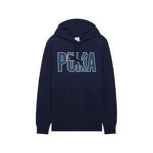 PUMA Mens Essentials Overlap Hoodie Casual Outerwear Casual - Blue