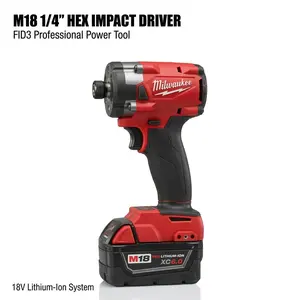 Milwaukee M18 Brushless Impact Driver & Hex Wrench Kit 4-Mode Drive High Torque with Charger & Multi-Tool for Wood Metal DIY Auto Truck Repair