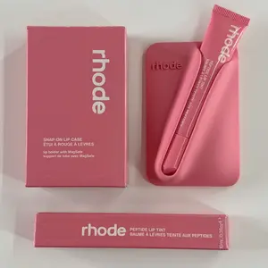 Rhode Ribbon iPhone MagSafe Snap-On Lip Case with Lip Balm for iPhone Magnetic Holder, Lip Gloss Bracket Black, Magnetic Lip Holder for iPhone Pro & Pro Max, valentine gift