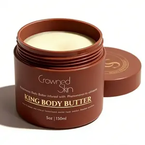 Crowned Skin King Body Butter Warm Sandalwood & Musk Scent Organic Shea & Mango Butter Moisturizer for All Skin Types