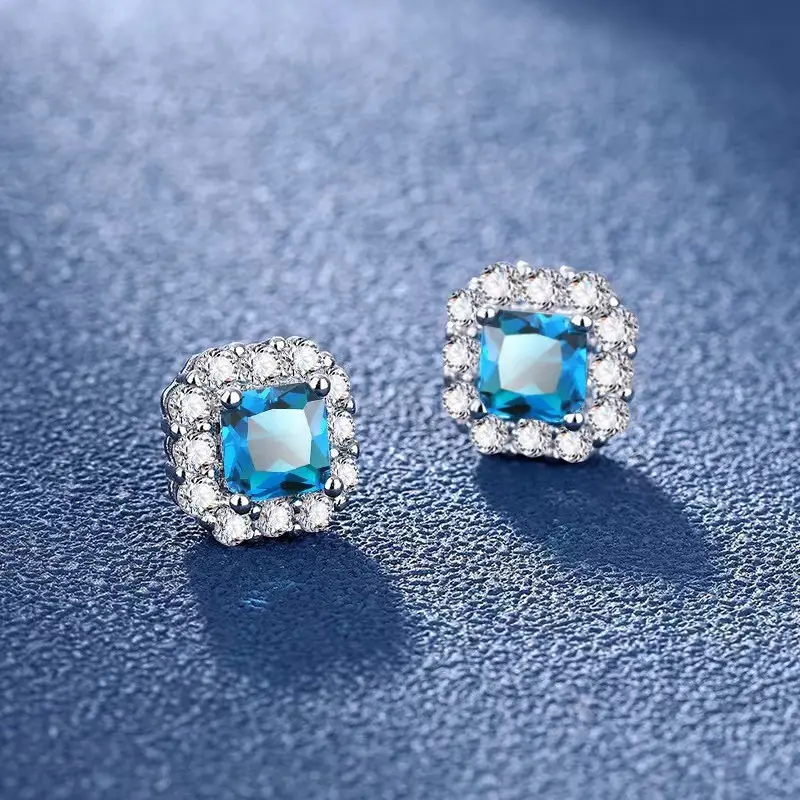 ED6 Square Earrings [Sea Blue]