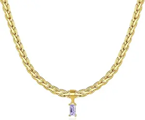 18K Gold Filled Vintage Choker Necklace Women Choker Necklace Waterproof Gold Gift for Women Necklace Jewelry Anti Tarnish Gemstone Zircon Necklace