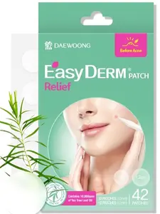 EasyDerm Invisible Acne Patch with Tea Tree Oil 84ea- 2 Packs of 42 Ultra-Slim 0.1mm Waterproof Pimple Patches for Early Stage Acne Relief & Spot Treatment