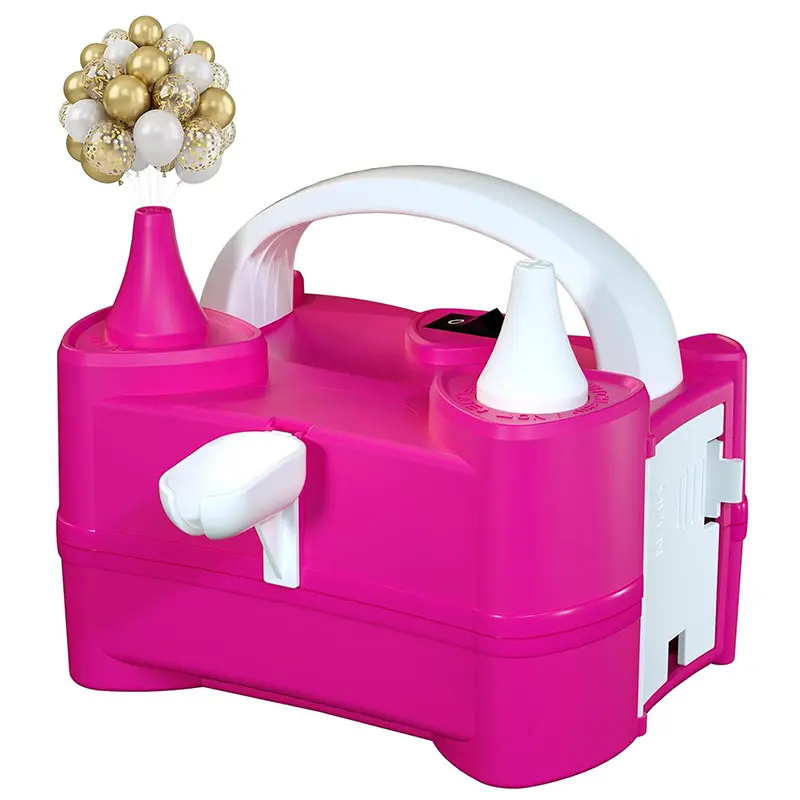 Dual Nozzle Electric Balloon Pump, Fast Inflator with Multiple Components, Portable Plastic Air Pump for Home Party Use