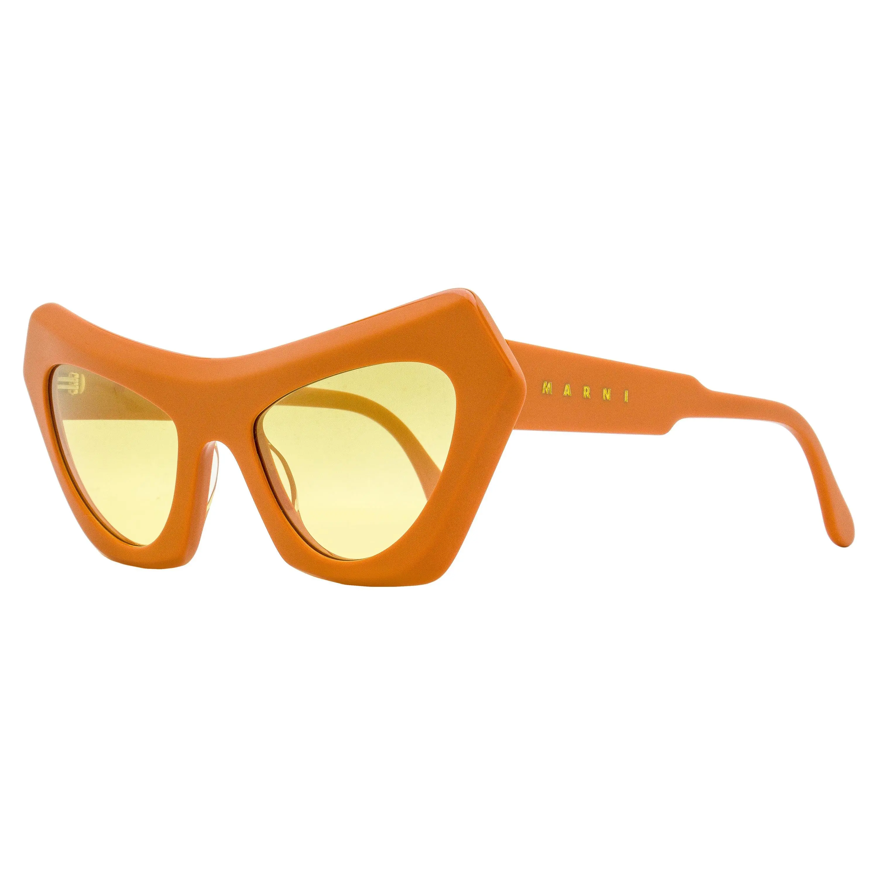 MARNI Devil's Pool Women's Cat-Eye Sunglasses, Orange Acetate Statement Frame with UV Protection Lens, 56mm, Stylish Accessories, Statement Frame Glasses, Female, Full Rim
