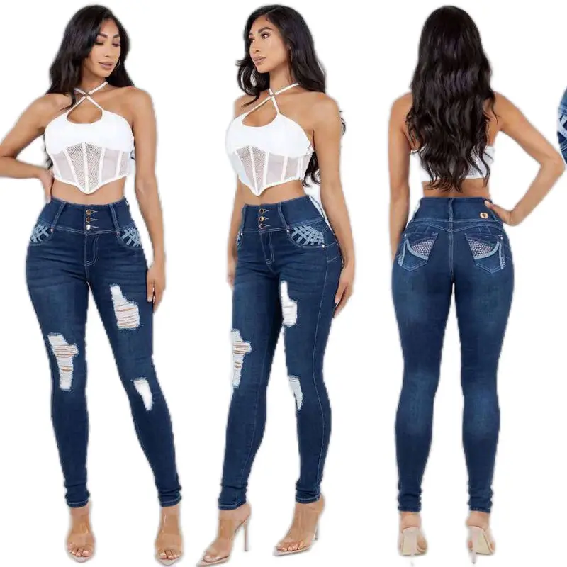 Womens Classic High Waisted Skinny Stretch Butt Lifting Jeans Slim Fit Denim Pants