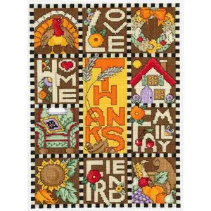 Love Home Family Thanks Counted Cross Stitch Kit