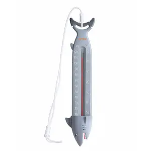 10" Large Shark Pool Thermometer – Jumbo Easy-Read Pool Water Thermometer with Fully Sinking Design for Accurate Readings, Tether Included for Swimming Pool, Spa, Hot Tub & Pond
